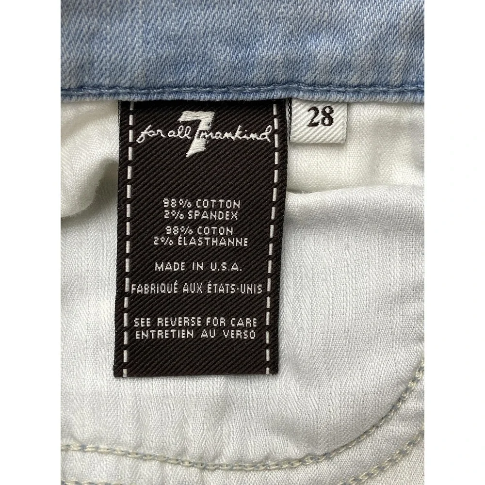 7 For All Mankind Gwenevere Jeans Womens 28 Light Wash Skinny Stretch Denim USA